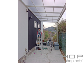 のテラス屋根 ライザーテラスII  F型 テラスタイプ 単体 積雪〜20cm対応 施工例