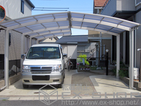 のカーポート プレシオスポート 縦連棟 積雪〜20cm対応+プレシオスポート用 サイドパネル 施工例