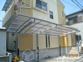 のカーポート レイナポート 延長 積雪〜20cm対応+柱カバー（小） 施工例