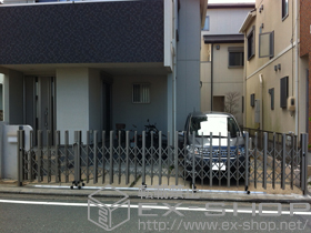 のカーゲート アルシャインII H型 Aタイプセンターレール両開き親子 施工例