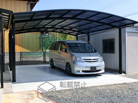 のカーポート カーブポートシグマIII ワイド 延長 積雪〜30cm対応 施工例