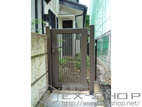 の門扉 プリレオ R2型 片開き 柱使用 施工例