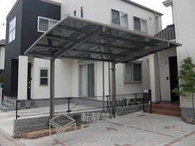 のカーポート カーブポートシグマIII 積雪〜30cm対応+カーブポートシグマIII 着脱式サポート　 施工例