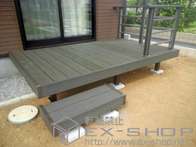 のウッドデッキ リコステージII+デッキフェンス+【ステップ】リードデッキ1段 施工例