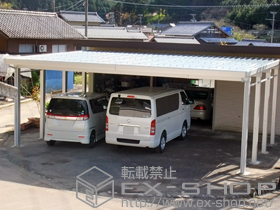 のカーポート テリオスポートIII 3000 3台用 角柱8本 積雪〜100cm対応 施工例