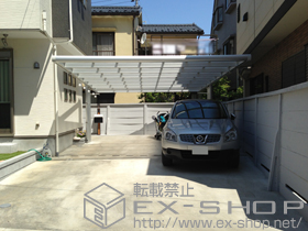 のカーポート 4Gワイド 積雪〜20cm対応+サポートセット(着脱式) 基本+ネル抜け防止材+アルミたて樋セット(1本入) 施工例