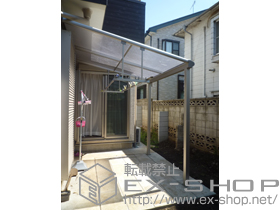 のテラス屋根 ヴェクターテラス F型 テラスタイプ 単体 積雪〜20cm対応+吊り下げ物干し　標準　2本入 施工例