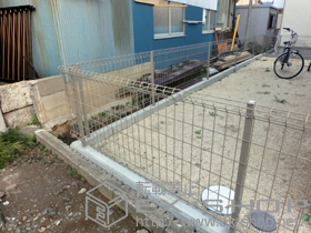 のフェンス・柵 ハイグリッドフェンスUF8型 フリーポールタイプ 施工例