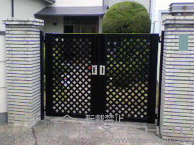 の門扉 シャレオR11型 両開き　柱使用 施工例