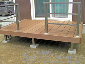 のウッドデッキ リコステージII+リコステージII用 モダンデッキフェンス 施工例