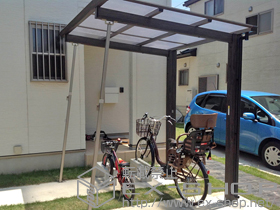 のサイクルポート・駐輪場 アートポートミニ 積雪〜20cm+アートポートミニ 補助柱 施工例