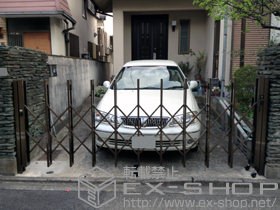 のカーゲート アルシャインII L型Aタイプ ノンレール 片開き 施工例