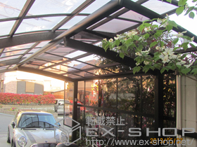 のサイクルポート・駐輪場 カーブポートシグマIII ミニ 積雪〜20cm対応＋カーブポートシグマIII ミニ サイドパネル 2段 施工例