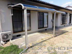 のテラス屋根 ヴェクターテラス R型 テラスタイプ 単体 積雪〜20cm対応＋吊り下げ物干し 標準 2本入 施工例