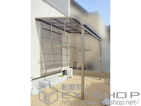 のテラス屋根 パワーアルファ RB型 テラスタイプ 単体 積雪〜30cm対応+吊り下げ物干し ロング ワイド 2本入 施工例