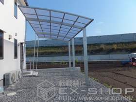 のカーポート レイナポートグラン 延長　積雪〜20cm対応+レイナポートグラン 着脱式サポート+レイナポートグラン 屋根ふき材補強部品+水平式物干し（カーポート柱用） 2本入 施工例