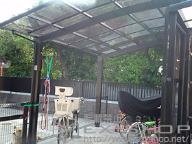 のカーポート カーブポートシグマIII 積雪〜30cm対応+収納式物干し　標準　2本入り 施工例