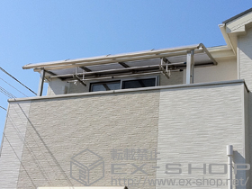 のバルコニー・ベランダ屋根 プレシオステラス R型 屋根タイプ 単体 積雪〜20cm対応＋吊り下げ物干し　標準　2本入 施工例