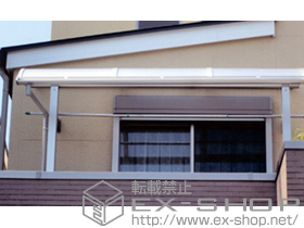 のバルコニー・ベランダ屋根 ヴェクターテラス R型 屋根タイプ 単体 積雪〜20cm対応+水平式物干し 木造用 2本入り 施工例