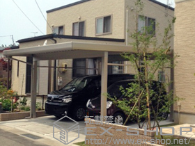 のカーポート ジーポートneo 2台用 Ａタイプ 角柱4本 標準鼻隠し 積雪〜100cm対応 施工例