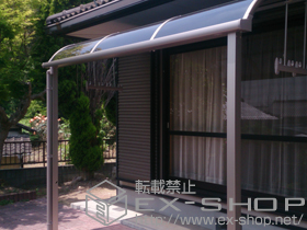 のテラス屋根 ライザーテラスII R型 テラスタイプ 単体 積雪〜20cm対応+吊り下げ物干し 標準 2本入 施工例