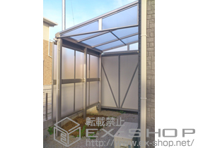 のテラス屋根 ヴェクターテラス F型 テラスタイプ 単体 積雪〜20cm対応+前面パネル（Ｈ1000）2段/妻パネル 施工例