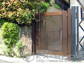 の門扉 エクスライン門扉2型 片開き　門柱使用 施工例