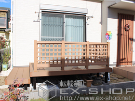 のウッドデッキ リウッドデッキ 200+（ローデッキ）リウッドデッキ 200+リウッドデッキフェンス1型＜井桁格子＞ 施工例