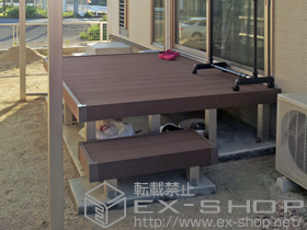 のウッドデッキ リウッドデッキ200+独立式リウッドステップ2型 施工例