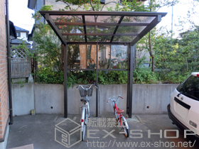 のサイクルポート・駐輪場 エックスルーフ サイクルポート オープンタイプ 積雪〜20cm対応+エックスルーフ用 サイドパネル 施工例