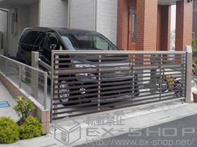 のカーゲート ワイドオーバードアS3型 マテリアルカラー 電動式 施工例