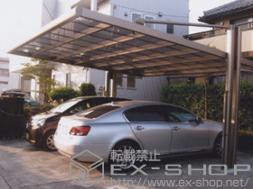 のカーポート 4Gワイド マテリアルカラー 積雪〜20cm対応+ サポートセット(着脱式) 基本 施工例