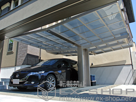 のカーポート マイポートneo Y合掌 積雪〜20cm対応+照明セット 施工例