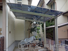 のカーポート エックスルーフ 前上がり 積雪〜30cm対応 施工例