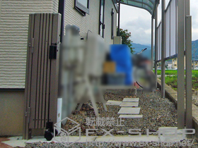 のカーゲート トリップゲート PA型 ノンレール 片開き 施工例