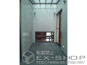 のテラス屋根 ライザーテラスII F型 両袖納まり 積雪〜20cm対応+ライザーテラス用フルフラットフロア? 施工例