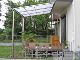 のテラス屋根 ライザーテラスII F型 テラスタイプ 単体 積雪〜20cm対応 施工例