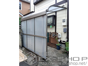 のテラス屋根 ライザーテラスII R型 テラスタイプ 単体 積雪〜20cm対応＋前面スクリーン 2段仕様 施工例