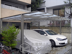 のカーポート エックスルーフ ワイド 施工例