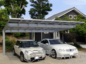 のカーポート エフルージュツインEX 後方支持タイプ 積雪〜20cm対応 施工例