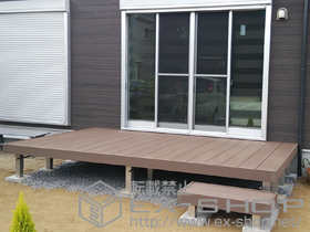 のウッドデッキ リウッドデッキ 200+独立式リウッドステップ2型 施工例