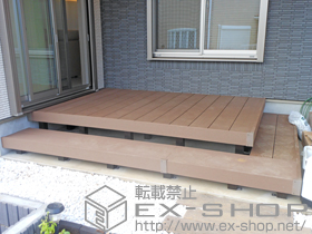のウッドデッキ リウッドデッキ 200+段床セット 1段 正面・片側面タイプ 施工例