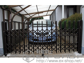 のカーゲート トリップゲート ペットガード型 ノンレール 片開き 施工例