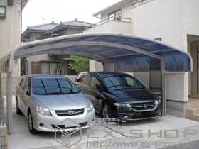 のカーポート レイナキャップツインポートグラン 積雪〜20cm対応 施工例