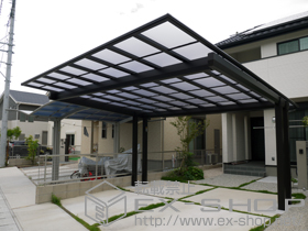 のカーポート エフルージュツインEX 後方支持タイプ 積雪〜20cm対応 施工例