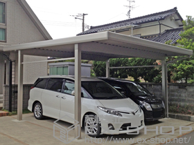 のカーポート ジーポートneo Ａタイプ 2台用 4本柱 積雪〜100cm対応 施工例