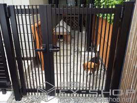 の門扉 レスティン門扉11型 両開き親子 門柱仕様 施工例