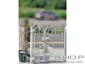 の門扉 フェスタA型 親子開き 柱使用 施工例