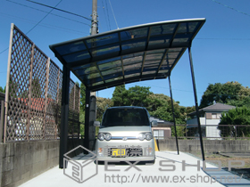 のカーポート カーブポートシグマIII 積雪〜30cm対応+着脱式サポート ロング23柱用 2本入+屋根パネルセット 2枚入 施工例