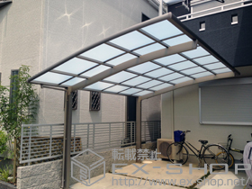 のカーポート カーブポートシグマIII 積雪〜30cm対応＋ライザーテラス用 吊り下げ式物干し 施工例